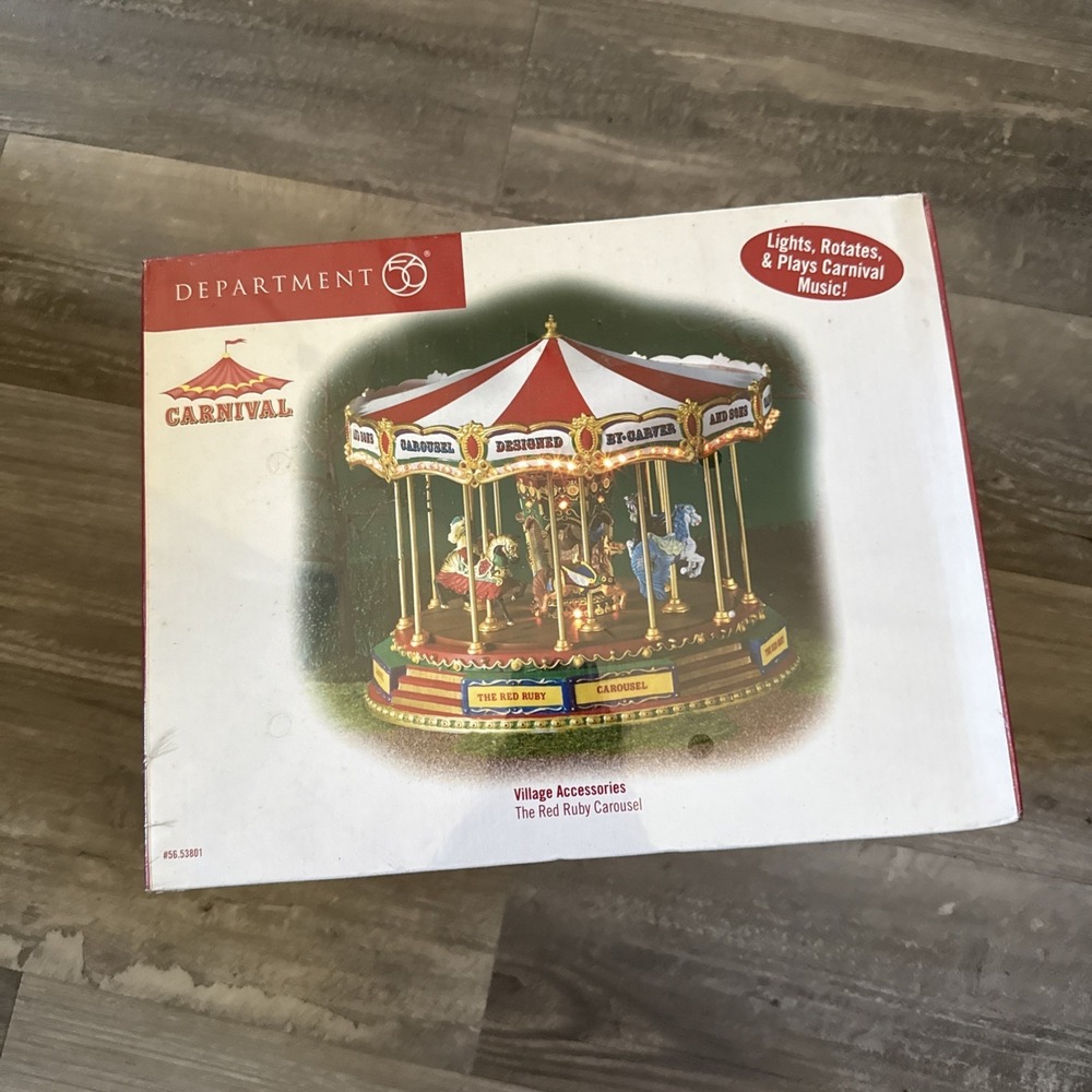DEPARTMENT Dept 56 Carnival Village Series "Ruby Red Carousel"    (NEW & SEALED)